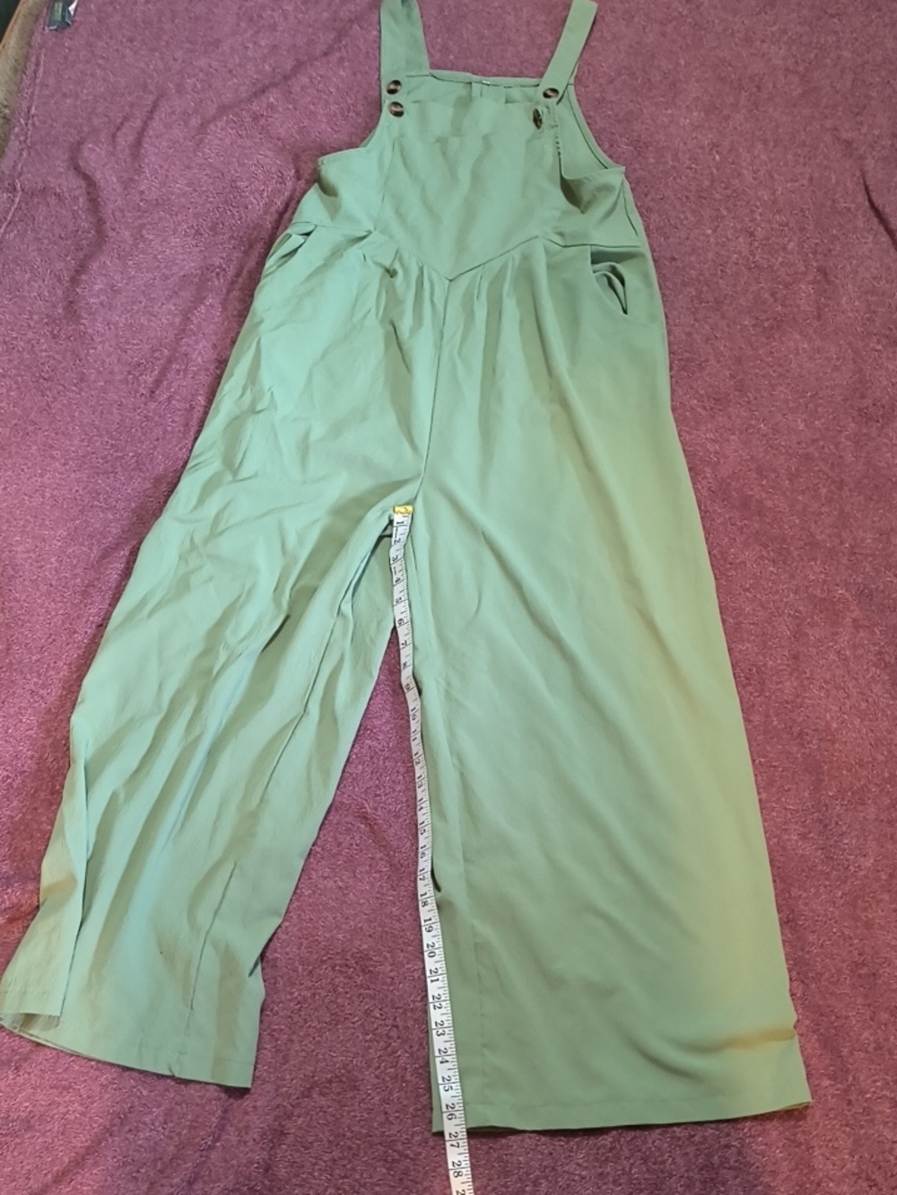 Sage Green Wide-Leg Overall Jumpsuit